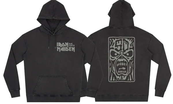 Iron Maiden Hoodie 50th Logo Stamp Stonewashed Pullover Hoodie S-5XL Fanmade
