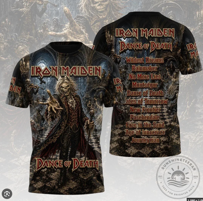 Iron Maiden Dance of Death Album Art Graphic T-Shirt 3D All Over