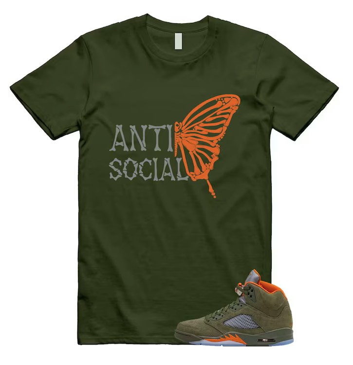 5 Olive Army Solar Orange Black Retro T-Shirt Match ASB – Unisex