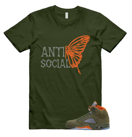 5 Olive Army Solar Orange Black Retro T-Shirt Match ASB – Unisex