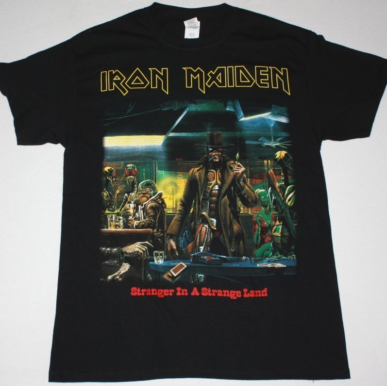 Vintage Iron Maiden Stranger In A Strange Land 2 Sides T-Shirt, Heavy Metal Band
