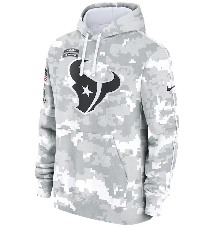 Texans Salute Edition Camo Pullover Hoodies