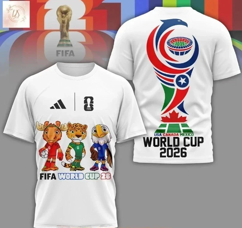 T-shirts printed with images of the 2026 World Cup, gifts for football fans