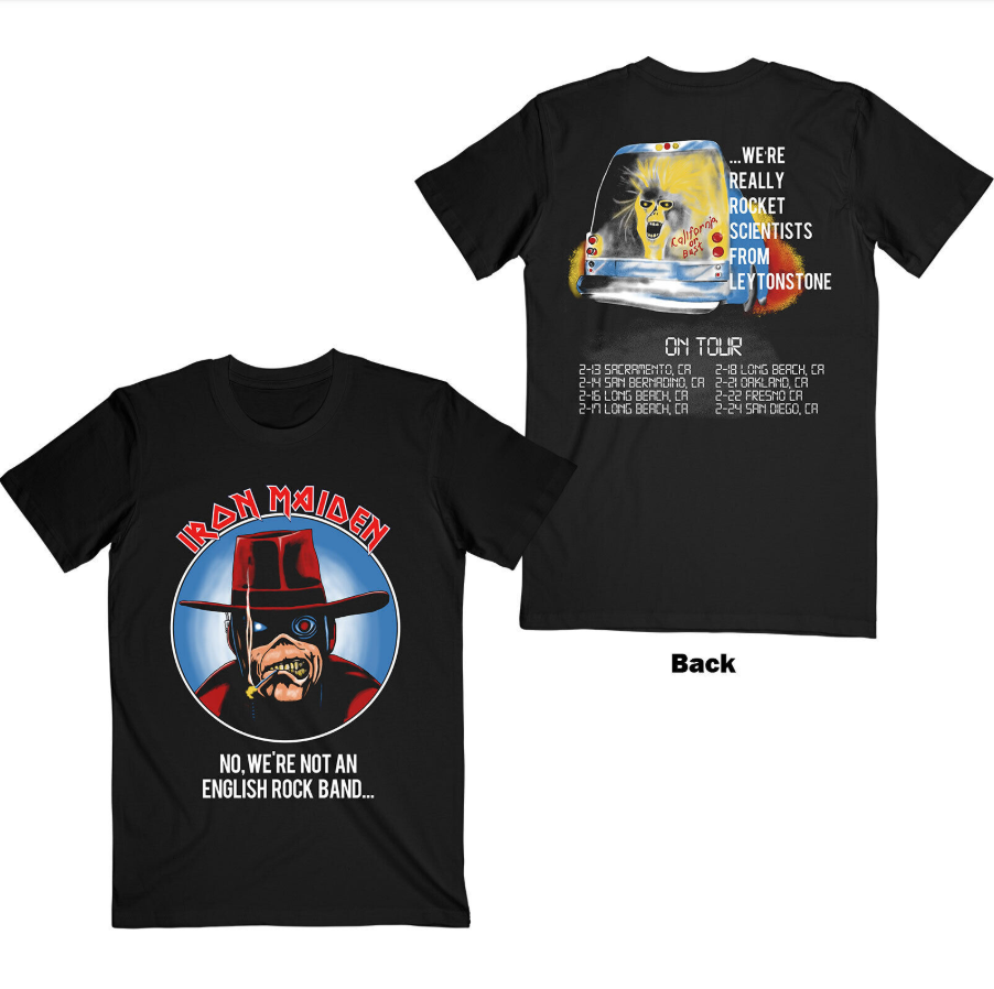 Iron Maiden Not an English Rock Band T-Shirt – Bold Back Print Unisex Tee