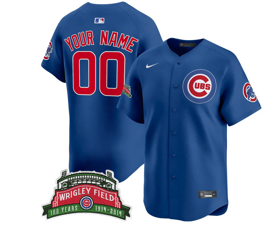 Chicago Cubs Wrigley Field Style Vapor Premier Limited Custom Jersey - All Stitched