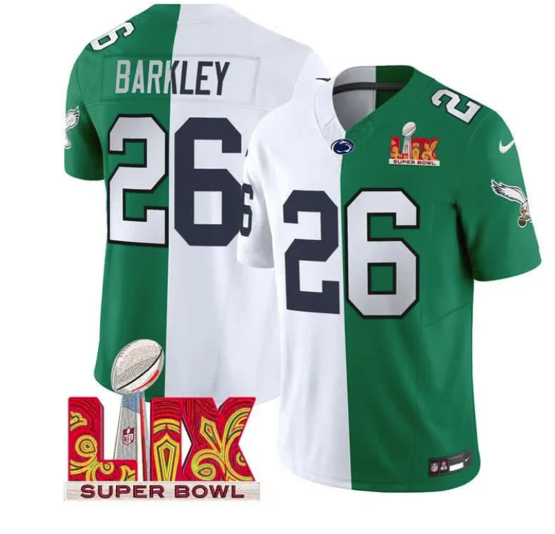 Split Philadelphia Eagles Super Bowl LIX & College Football Vapor Limited Jersey - All Stitched