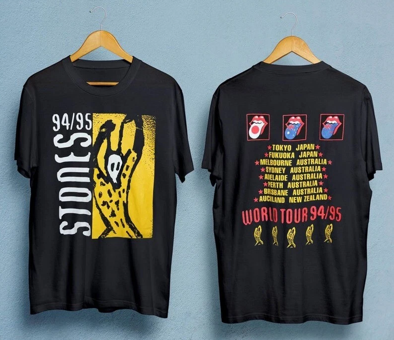 Vintage 90s Double Side The Rolling Stones 1994-95 Voodoo Lounge Tour T-Shirt