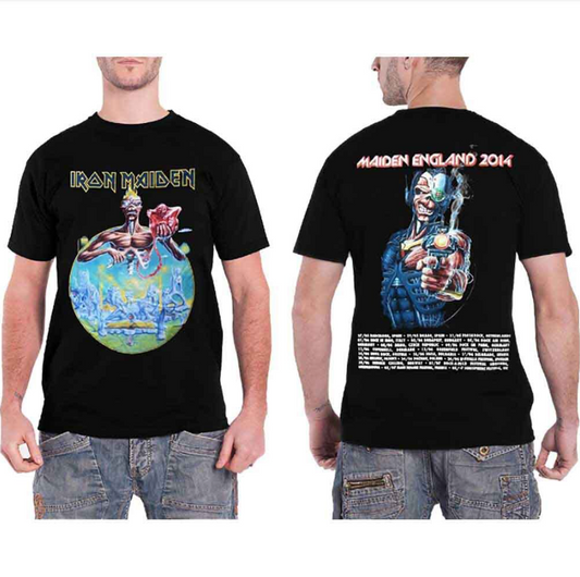 Iron Maiden England 2014 Tour T-Shirt – Black Official Band Tee