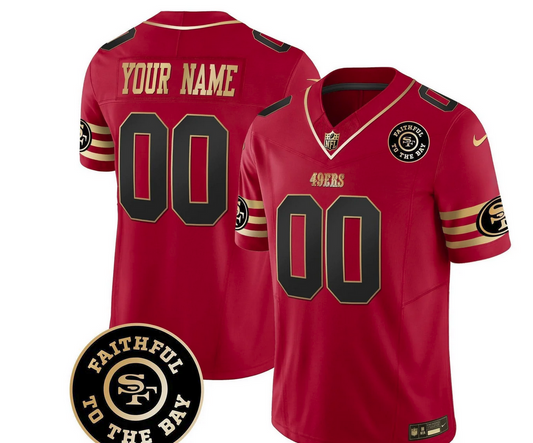 49ers Faithful To The Bay Patch Vapor Limited Custom Jersey V6 - All Stitched