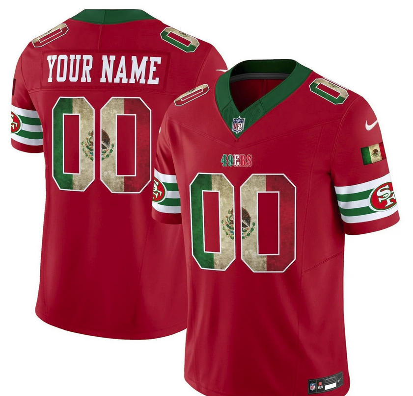 49ers Mexico Vapor Limited Custom Jersey V4 - All Stitched