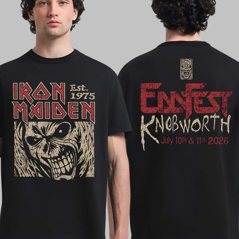 Iron Maiden Eddfest Knebworth 2026 Exclusive Merch On July 10 And 11 2026 Killer Eddie 50th Anniversary T-Shirt