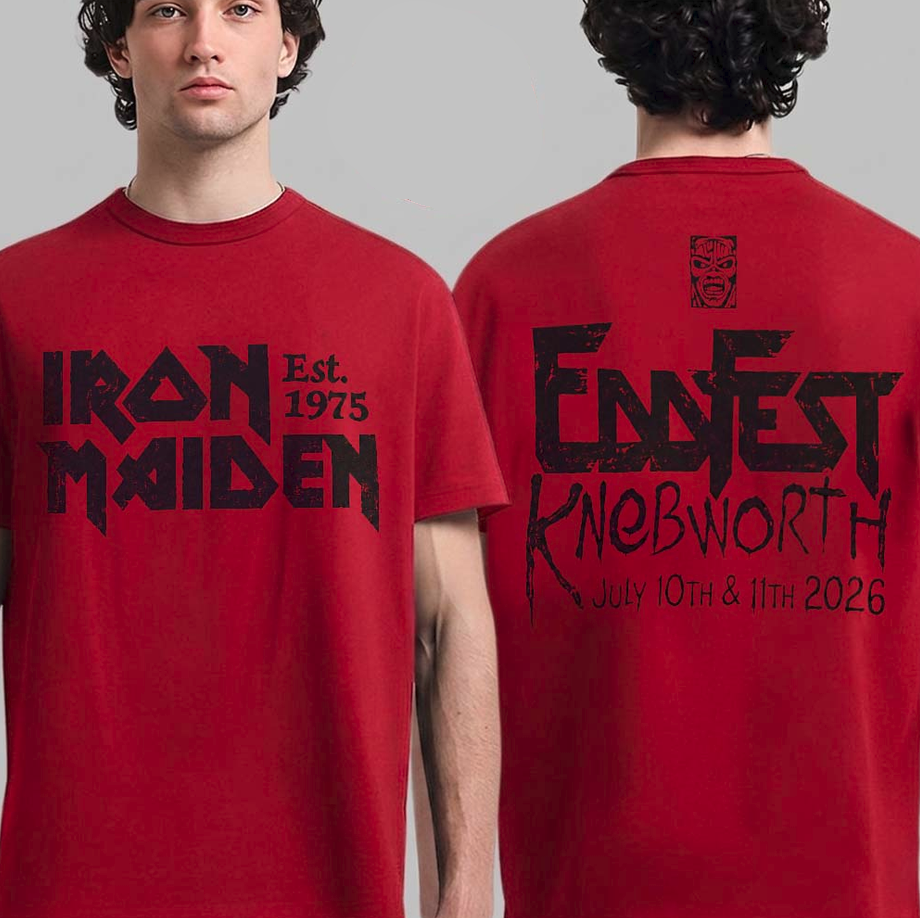 Iron Maiden Eddfest Knebworth 2026 Exclusive Merch On July 10 And 11 2026 50th Anniversary Red T-Shirt