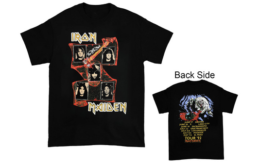 Iron Maiden Fear Of The Dark Tour 1992 T-Shirt Double Side Tee