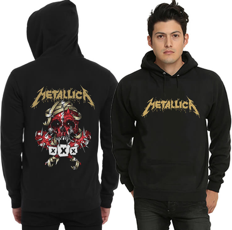 (2 sided)metallica hoodie Rock Black Hoodie for Men | Wishiny