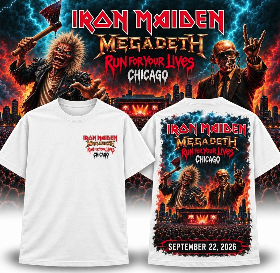 Iron Maiden Megadeth Sep 22 2026 Tinley Park Illinois Shirt