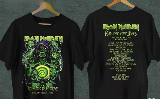 New Apparel Iron Maiden World Tour 2025-2026 3D Unisex TshiT-shirT