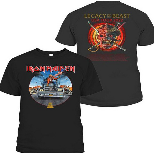 Iron Maiden Legacy of the Beast 2022 USA Tour T-Shirt – Official Concert Tee