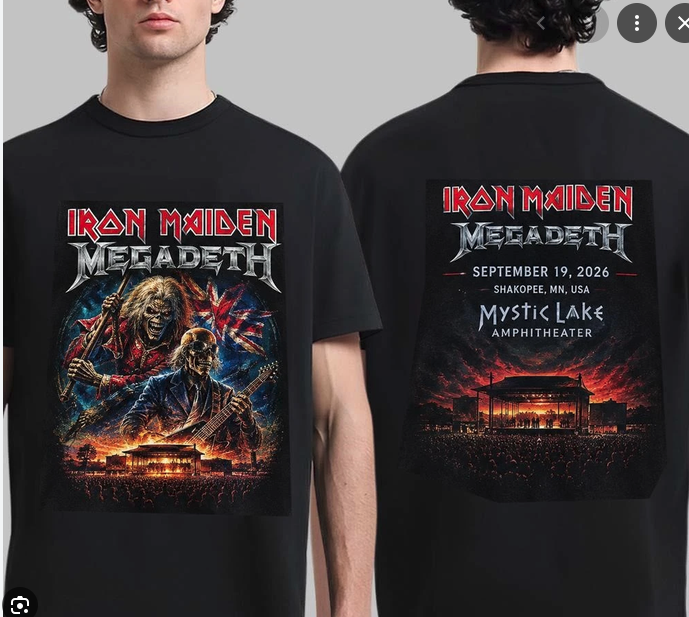 Iron Maiden x Megadeth Mystic Lake Amphitheater 2026 Double-Sided T-Shirt