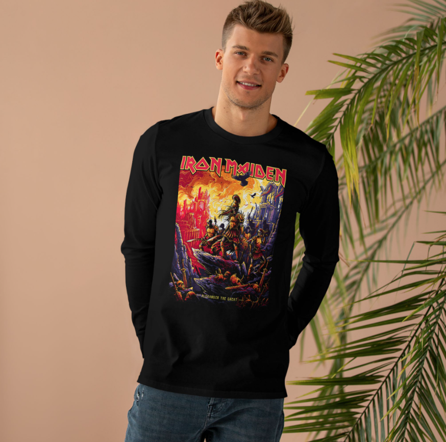 (2 sides)Alexander The Great Hell On Earth 2023 Iron Maiden Tour Long Sleeve Double Sided