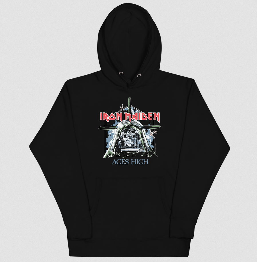Iron Maiden Hoodie  Stakes Iron Maiden Aces High Classic Hoodie Sweatshirt Black New