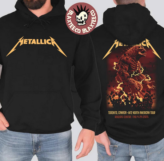 (2 sided)metallica hoodie Rock M72 Toronto Canada Night 1 Venue Merch Hoodie At Rogers Centre On April 24 2025 M72 North American Tour Two Sides