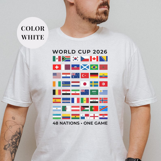 World Cup 2026 jerseys, football t-shirts featuring 48 nations, t-shirts printed with world flags. (Copy)