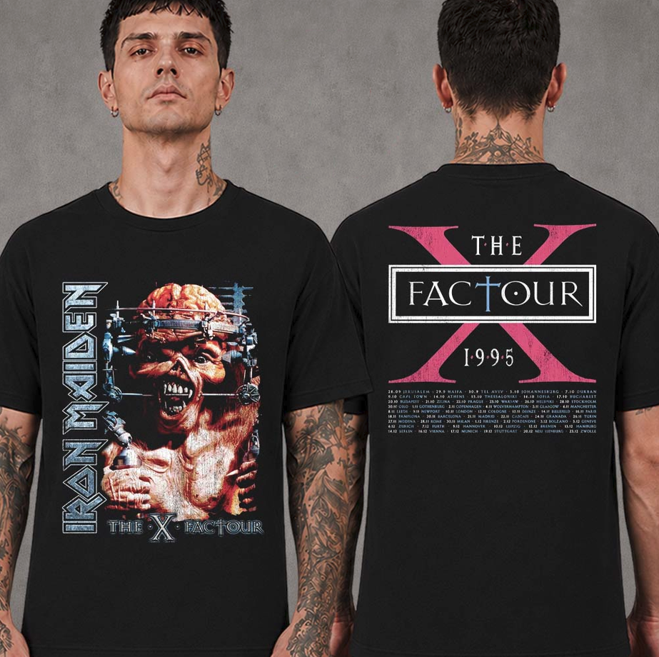 Iron Maiden IM50 Anniversary Collection The X Factor Tour 1995 Eddie Vision Two Sided T-Shirt