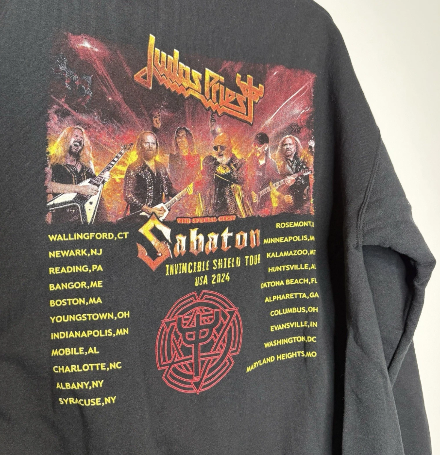 (2 sided) Judas Priest hoodie 2024 Tour Sweatshirt Hoodie Invincible Shield Sabaton USA Music