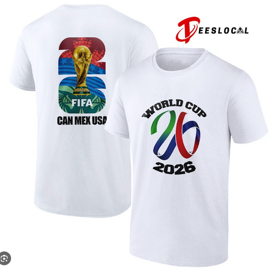 T-shirt printed with the logo of the 2026 World Cup trophy match between Canada and the USA.