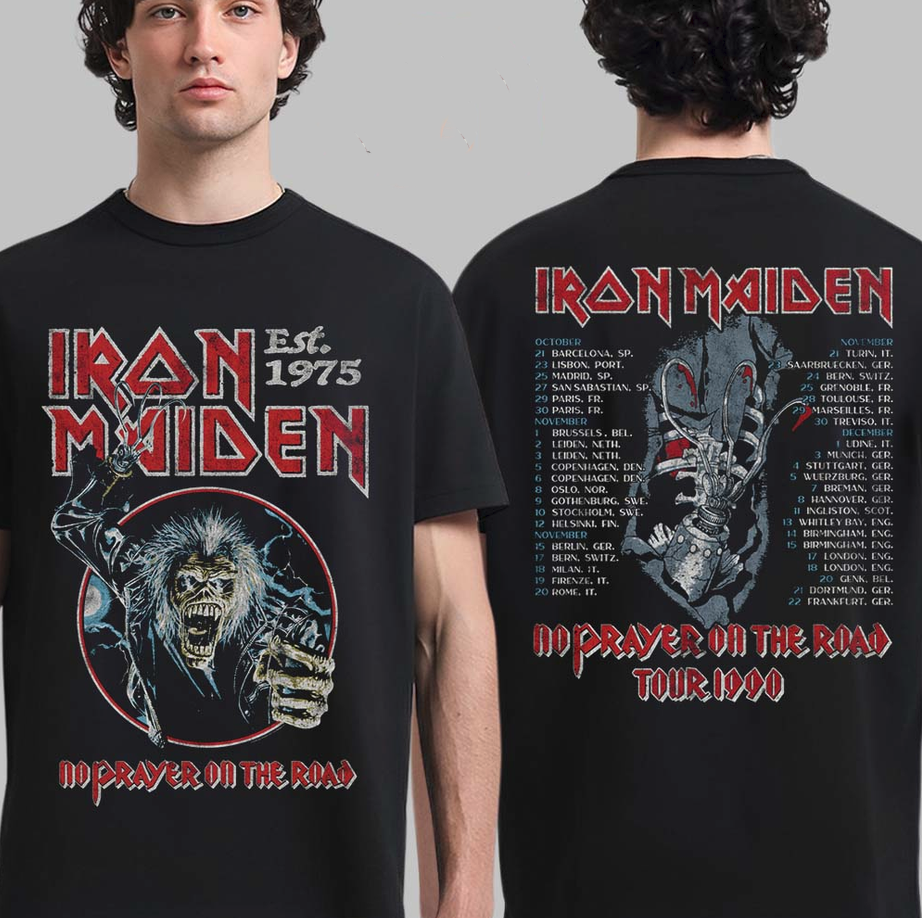 Iron Maiden IM50 Anniversary Collection No Prayer On The Road Tour 1990 T-Shirt