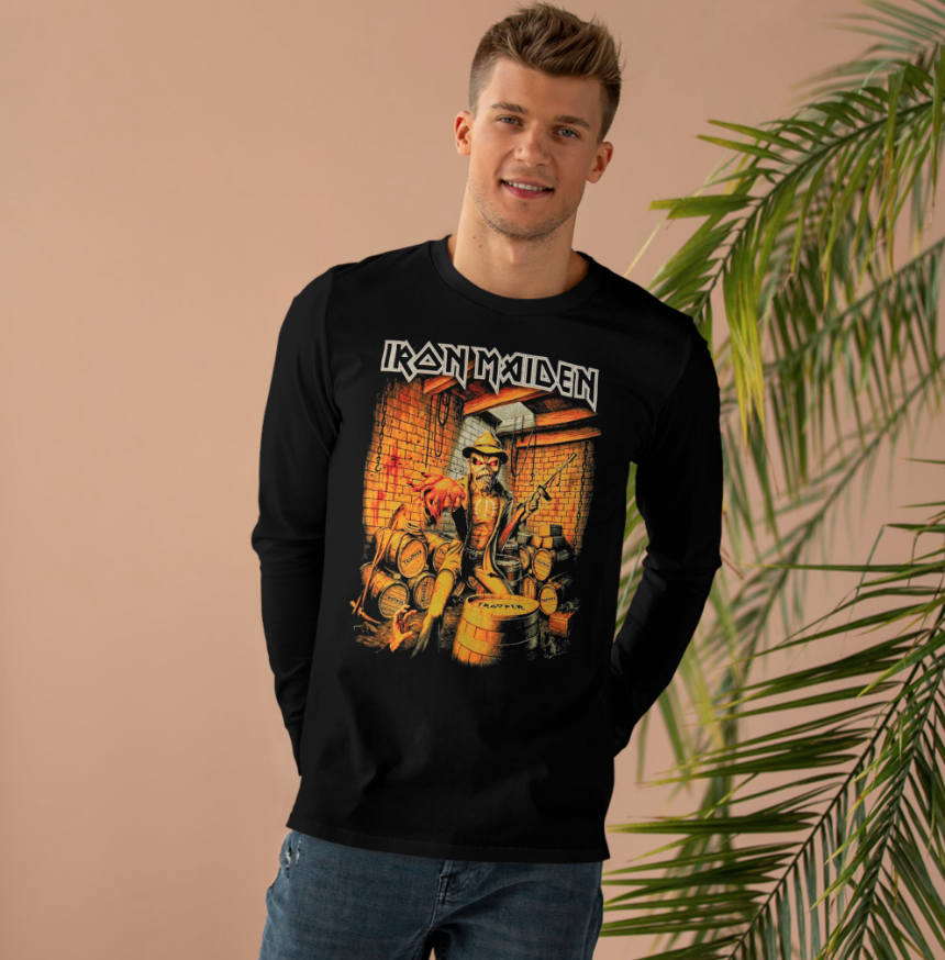 (2 sides)Iron Maiden 2016 Chicago Concert Night Tour Unisex Long Sleeve Double Sided