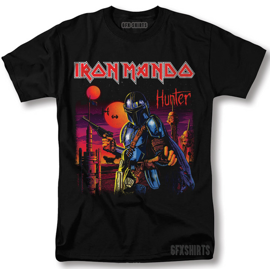 Iron Mando Shirt Mandalorian Iron Maiden Shirt Star Wars Graphic Design T-Shirt