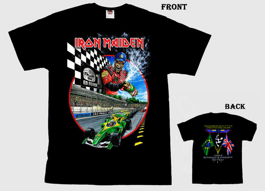 Iron Maiden SBIT 2009 Brazil Tour Shirt – São Paulo F1 Concert Tee