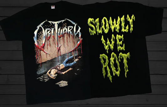 Obituary Slowly We Rot T-Shirt DTG/DTF Printed Unisex Metal Tee