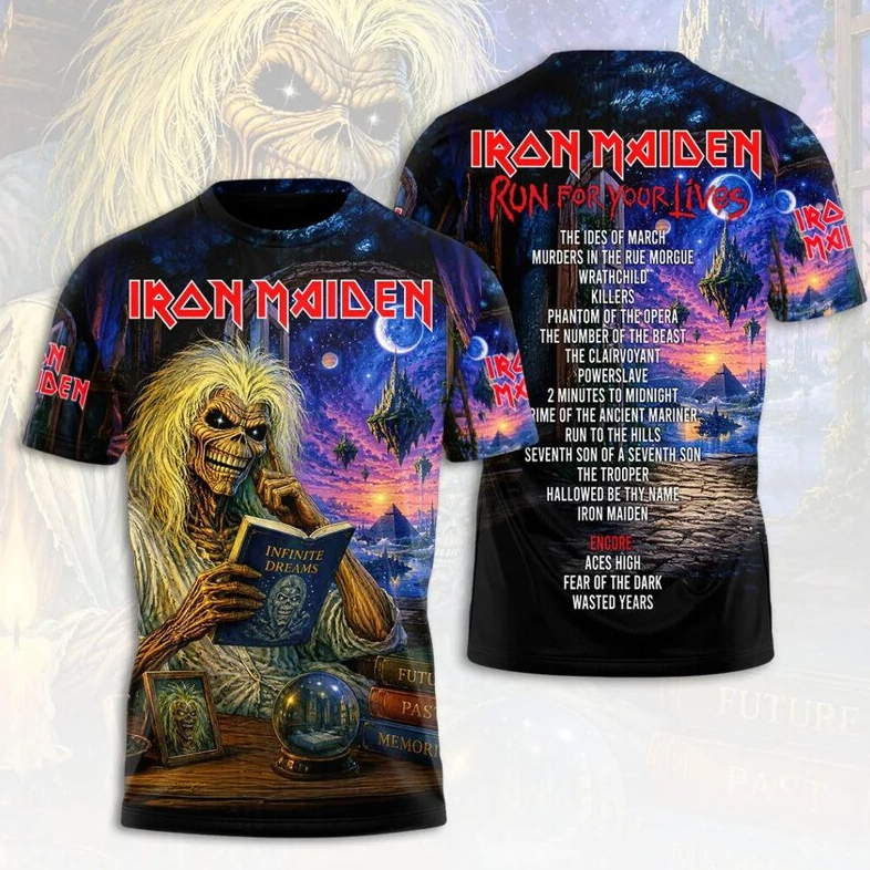 Iron Maiden Tour 2026 Eddie Live 3D All Over Print Shirt, Heavy Metal Graphic Tee