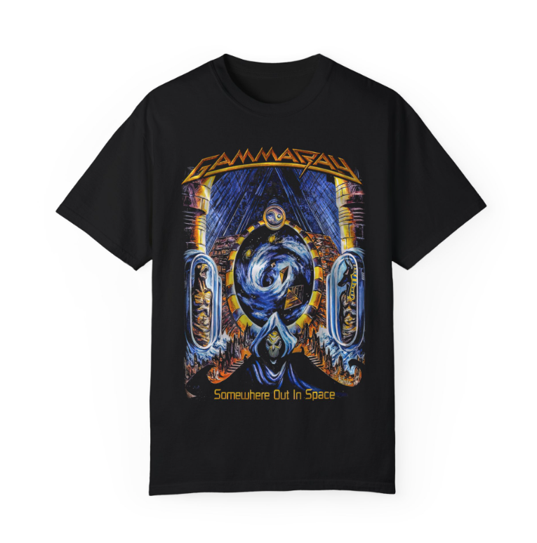 Gamma Ray Somewhere Out in Space Shirt Double Sided Metal Tee DTG