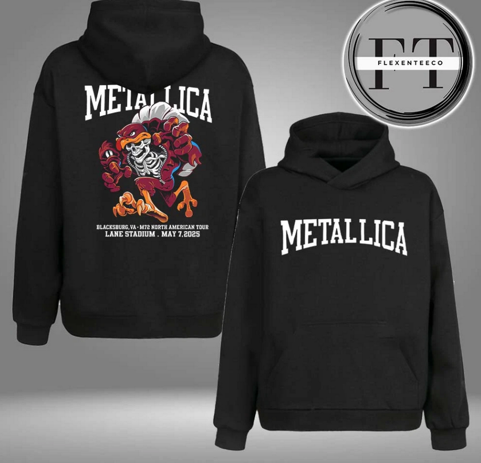 (2 sided)metallica hoodie Rock Music Metallica M72 Virginia Tech Blacksburg Virginia May 7 2 Hoodie