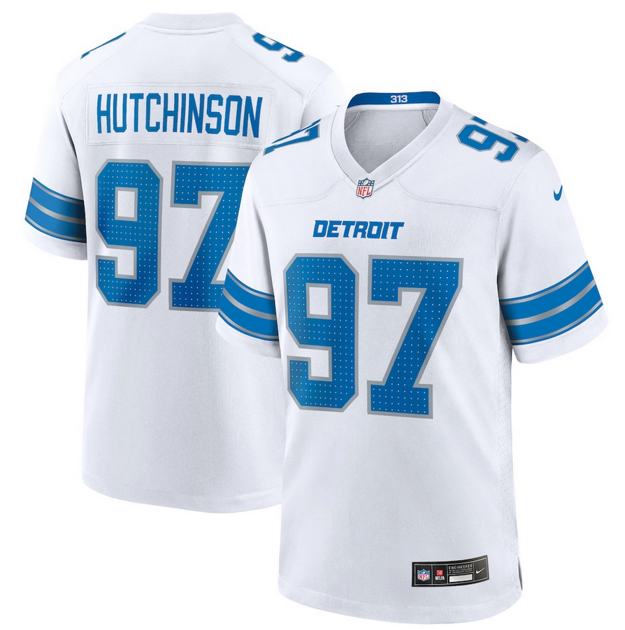 Men's #97 Aidan Hutchinson Black 2nd Alternate Game Stitched Jersey