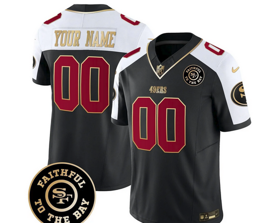 49ers Faithful To The Bay Patch Vapor Limited Custom Jersey V6