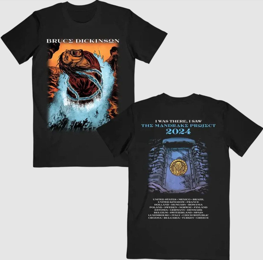 Iron Maiden 2024 The Mandrake Project Tour Shirt, Necropolis Concert Tee