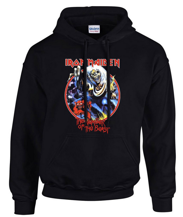 IRON MAIDEN Hoodie Rock Music Hoodie Hooded Sweatshirt Black