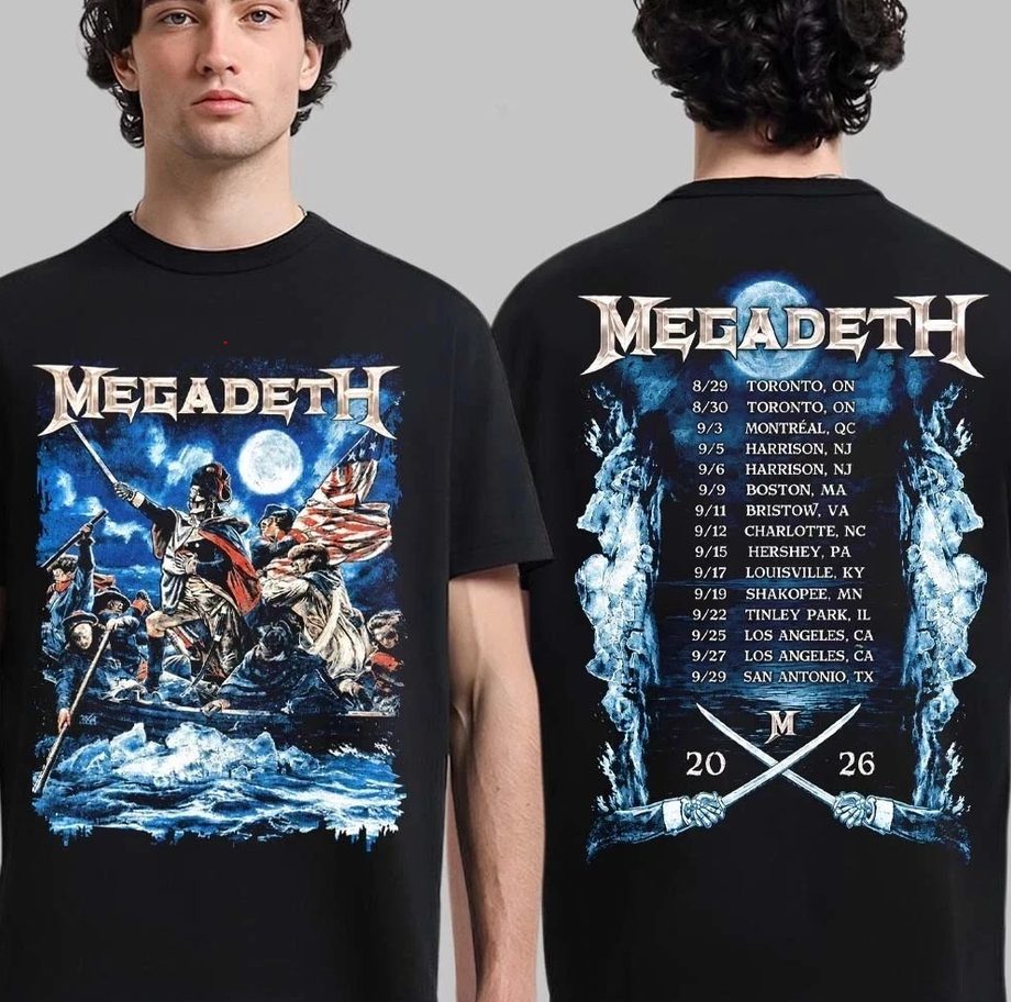 Megadeth North American 2026 Tour Vic Washington Crossing the Delaware T-Shirt