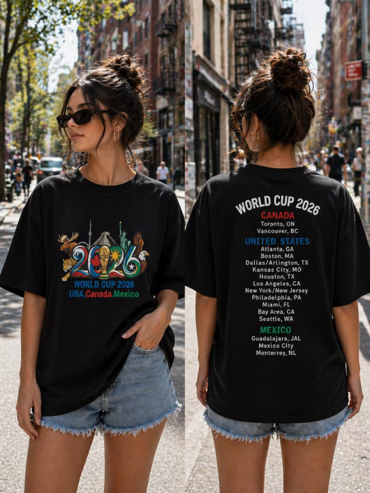 World Cup 2026 T-shirt, a gift for football fans, World Cup USA Canada Mexico