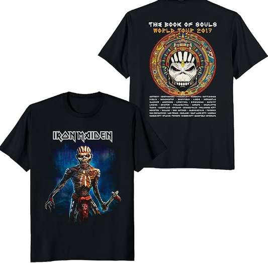 Iron Maiden The Final Frontier 2016 World Tour Ed Space Black Tee