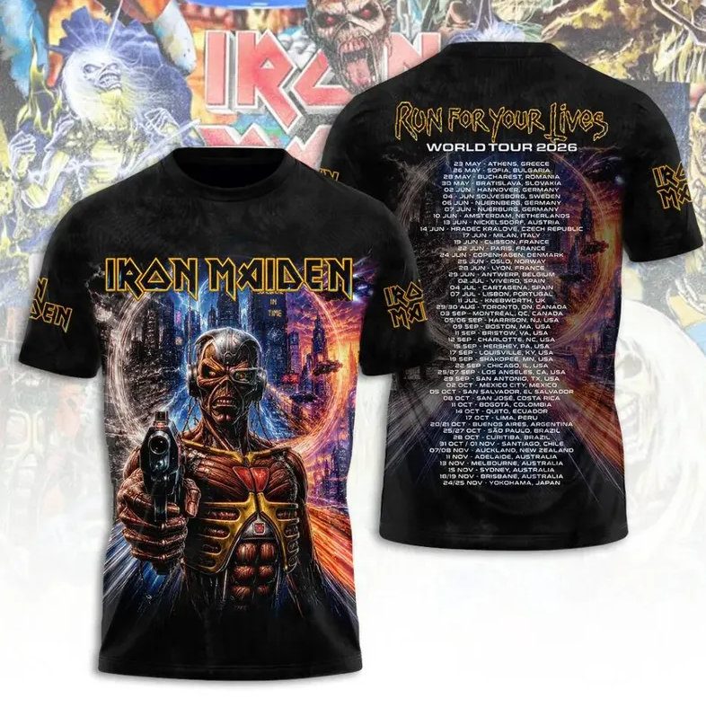 Iron Maiden Tour 2026 Premium 3D All Over Print Shirt, Rock Music Collector Tee