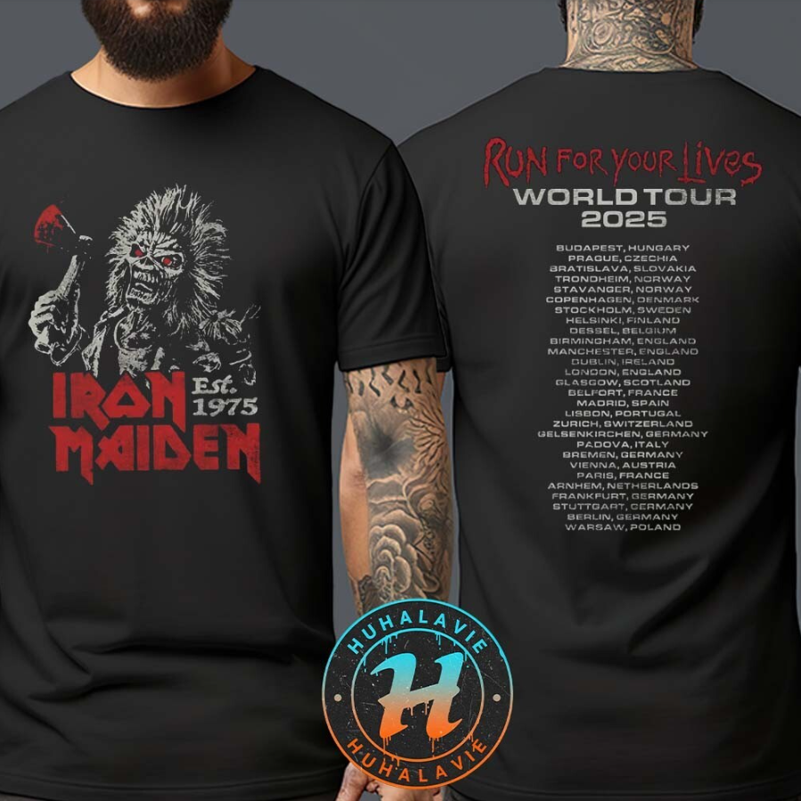 Iron Maiden 50th Anniversary Shirt – Eddie Run For Your Lives Vintage Tour Tee (Copy)