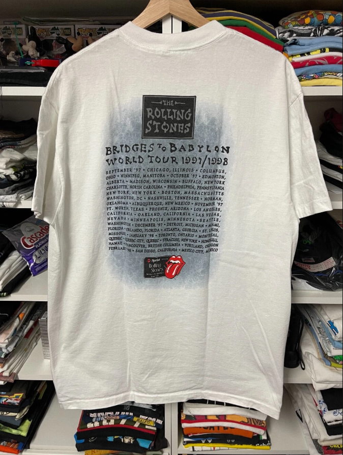 vintage 90s The Rolling Stones Bridge To Babylon T-shirt World Tour 1997-1998