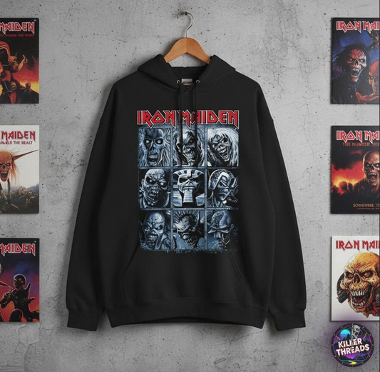 Iron Maiden Hoodie "The Many Faces of Eddie" Heavyweight Hoodie