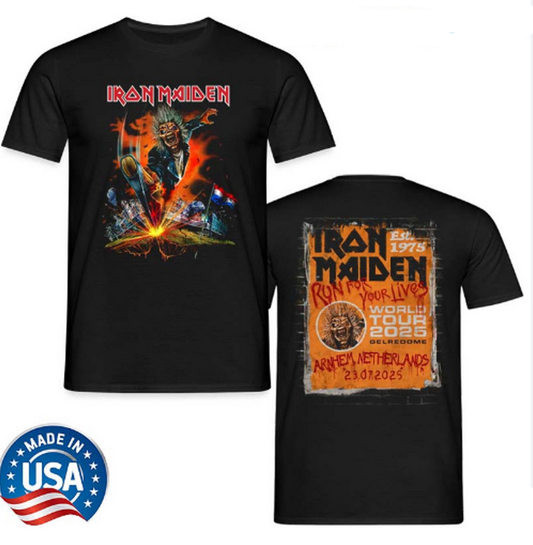 Iron Maiden Streamed from Holland – 2025 Tour Night Tee | Double-Sided Design