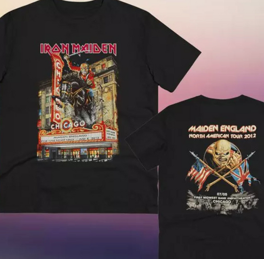 Iron Maiden Maiden England 2012 Tour Shirt – Chicago Concert Tee